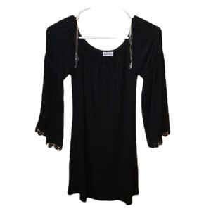 BRIGITTE BAILEY Black Drape Mini Dress